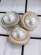 Faux Pearl Gold Metal Women Coat Buttons For Clothing Vintage Sweater Decorative Buttons Quality Sewing Accessories Wholesale 2024 - buy cheap