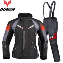 Free shipping 1set Autumn Winter Mens Moto Waterproof Warm Cordura Textile Jacket Motorbike Armours Motorcycle Jacket and Pants 2024 - buy cheap