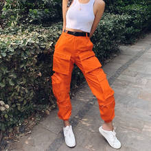 Black cargo pants women pants high waist pants casual orange trousers women joggers vintage Autumn Winter streetwear 2024 - buy cheap