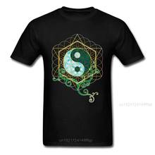 Equilibrio T Shirt para hombres camiseta Yin Yang camiseta Kung Fu logotipo ropa Tops de estilo chino camisetas de algodón estampado geométrico negro 2024 - compra barato