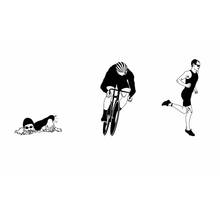 Triathlon adesivo nome do logotipo nadador decalque natação cartazes decalques da parede do vinil pegatina decoração mural nadar adesivo 2024 - compre barato