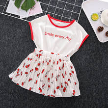 Комплекты одежды для детей милые футболки + юбки с принтом вишни комплекты детской одежды из 2 предметов одежда для малышей Одежда для маленьких девочек 2024 - купить недорого