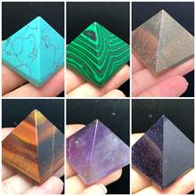 Natural colorful variety of crystal mineral quartz carving pyramid chakras stone healing reiki decoration 2024 - buy cheap