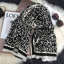 2020 marca de luxo carta cachecol cashmere mulheres xales inverno quente presentes do feriado 2024 - compre barato
