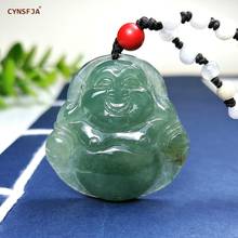 CYNSFJA Real Rare Certified Natural A Grade Burmese Amulets Buddha Jade Pendant Ice Green High Quality Hand Carved Best Gifts 2024 - compre barato