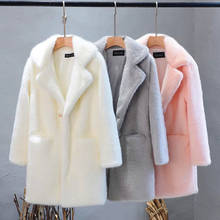 2021 Women Mink Faux Fur Coat Turn Down Collar Winter Warm Fake Fur Lady Coat Casual Jacket меховая куртка халат длинный с мехом 2024 - buy cheap