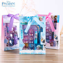 Disney frozen, conjunto de papelaria das princesas elsa, batom e lápis, apontador de lápis, conjunto de presentes para crianças, 7 peças 2024 - compre barato