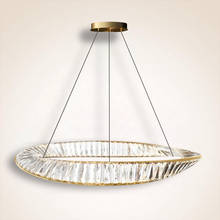 Modern luxury chandelier round crystal American minimalist household living room lamp bedroom restaurant LED circle lamp 2024 - buy cheap