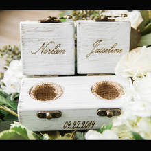 Caja rústica personalizada para guardar anillos de boda, soporte de anillo de madera vintage, soporte de anillo de boda, caja de anillo de propuesta 2024 - compra barato