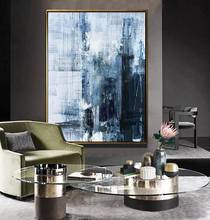 Deep Blue Abstract Art Minimalist Abstract Painting Large Abstract Oil Painting Living Room Art Painting Wall Canvas Painting 2024 - buy cheap