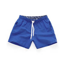 Short masculino de verão, cor sólida, cordão reto, casual, cintura média, praia, quatro cores 2024 - compre barato