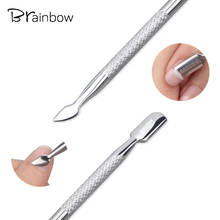 Brainbow-esmalte para cutículas, 1 peça, empurrador de cutícula em aço inoxidável, removedor de pele morta, remoção de esmalte em gel uv, ferramentas para arte e manicure 2024 - compre barato