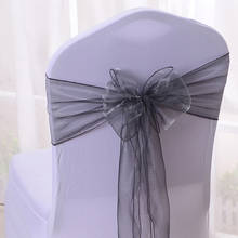 50/100PCS Sash Organza Chair Sashes Bow Knot Tie Band Chair Cover Tulle For Wedding Banquet Event Party Decoration Supplies 2024 - buy cheap