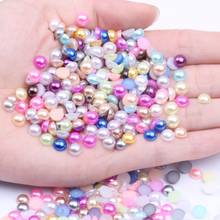 Saco grande 1.5mm-6mm abs multicolorido meia pérola redonda volta plana contas de artesanato cabochão grânulos soltos para artesanato vestidos da arte do prego 2024 - compre barato