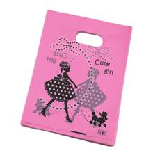 Lovely Cute Girl Hot Pink Bags Hair Packaging With Dog Favor Party Gift Bags 100pcs/lot 15*20cm 2024 - buy cheap
