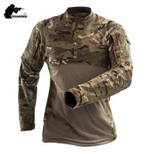 Camisetas tácticas de Camuflaje militar para hombre, Camisa de algodón de manga larga, transpirable, de combate, Rana, ropa de entrenamiento, S-3XL, AF112 2024 - compra barato