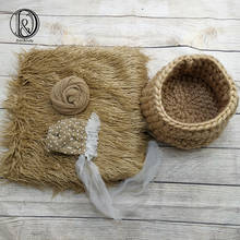 Don&Judy 4pcs/set 150x100cm Fur Blanket + Basket Nest + Hat + Wrap Photography Prop Newborn Background Backdrop Photo Shoot 2024 - buy cheap