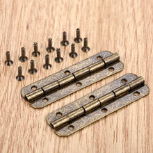 2Pcs 51*16mm Decorative Hinges Door Luggage Cabinet Hinge Vintage Jewelry Wooden Box Hinges Furniture Fittings With Screws 2024 - buy cheap
