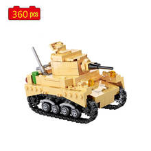 World War II Military Series WW2 Army Soldier Light Tank Artillery Armored Vehicle Building Blocks Bricks Toys Gifts 2024 - buy cheap