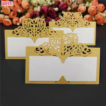 10pcs Laser Cut Heart Shape white wedding Table Name Card Place Card Wedding Party Decoration Favor 5zSH871-10 2024 - buy cheap