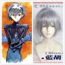 Anime Nagisa Kaworu Gray Short Role Play Heat Resistant Synthetic Hair Halloween Party Carnival Cosplay + Free Wig Cap 2024 - buy cheap