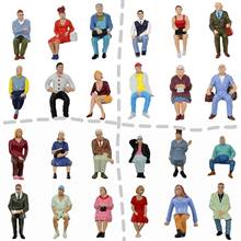 24pcs Model Railway Layout G scale Sitting Figures 1:22.5 1:25 All Seated Painted People 24 Different Poses 2024 - buy cheap
