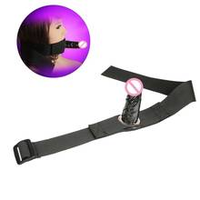 Leg Strap On Bondage Wearble Dildo Silicone Penis Plug Oral Dildo Anal Butt Plug Bdsm Bondage Slave Muzzle Gag Sex Toys 2024 - buy cheap