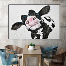 Acuarelas de animales modernos, pinturas al óleo de Vaca sobre lienzo, arte de pared, carteles e impresiones, Cuadros, imágenes artísticas de pared para sala de estar 2024 - compra barato