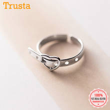TrustDavis Real 925 Sterling Silver Fashion Sweet Creative Belt Heart Opening Ring For Women Wedding Party Fine Jewelry DB539 2024 - buy cheap