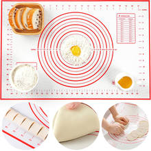 Large Kitchen Baking Mat With Scale Silicone Glass Fiber Dough Pad Non-Stick Flour Rolling Cookie Macaron Pizza Pastry Liner 2024 - buy cheap