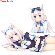 Three Ratels FC606 Cute Cat Girl Anime Nekopara Vanilla Render Car Sticker Auto Accessories Decoration Cartoon Stickers 2024 - buy cheap