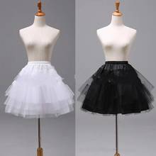 Top Quality White Black Ballet Petticoat Tulle Ruffle Short Bridal Lolita Skirt Underskirt Jupon Robe Accessories 2024 - buy cheap