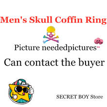 Секретный мальчик, уникальный дизайн, двухцветное кольцо с черепом в стиле панк, секретное отделение, подарочное кольцо 2024 - купить недорого