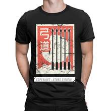 Camiseta Vintage de Kyudo para hombre, Camisa de algodón de Tiro con Arco japonés, flecha, arquero primitivo japonés, ropa de cuello redondo 2024 - compra barato