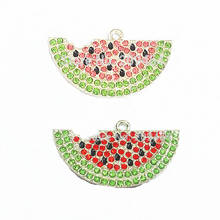 Newest !   45mm*22mm   10pcs/lot   Watermelon /Fruit Rhinestone Pendants For Summer Jewelry 2024 - buy cheap