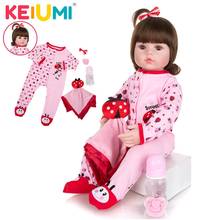 Dropshipping KEIUMI Fashion Reborn Baby Dolls 60 cm Cloth Body Stuffed Doll Lifelike Newborn Toddler Menina Toy DIY Curls Hair 2024 - buy cheap