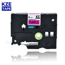 6mm TzeP11 Black on Purple Laminated Label Tape Cassette Cartridge label ribbon tze tape Tze-P11 tze P11 tzeP11 for P-touch PT 2024 - buy cheap