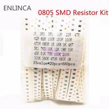 Kit de resistor smd 660 0805 peças, 33 valores, 0603 resistor, kit sortido, 1ohm-1m ohm 1% 33valuesx 20 peças, kit de amostra 2024 - compre barato