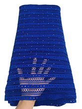 Tela de encaje de guipur para vestido eriano, tejido de encaje africano azul real de alta calidad Soluble en agua, malla de encaje para el vestido, 2020 2024 - compra barato