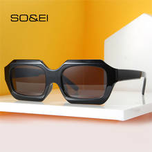 Модные женские прямоугольные солнцезащитные очки SO & EI, популярные цветные градиентные очки, мужские квадратные очки с защитой UV400 2024 - купить недорого