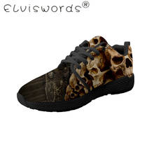 ELVISWORDS 2019 Flats Shoes Print on Demand Male Shoes Trend Skull Pattern Cusual Black Sneakers Comfortable Lightweigt Shoes 2024 - buy cheap