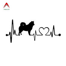 Aliauto Cartoon Fashion Car Stickers Alaskan Malamute Heartbeat Dog Waterproof PVC Decals Accessories Black/Silver,18cm*6cm 2024 - buy cheap