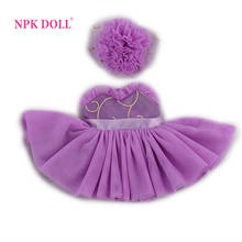 NPK Кукла Reborn Baby DOLL, одежда для девочек, фиолетовое платье, костюм принцессы, милый, Veautiful, 10 дюймов, дети 25 см, Bebe Flower, NPKDOLL lol 2024 - купить недорого
