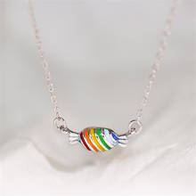 Sweet Cute Colorful Candy Pendant Necklace Creative  Clavicle Chain Fashion Halloween Party Jewelry Girl Gift 2024 - buy cheap