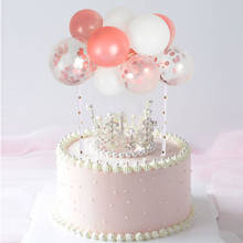 Globo de confeti de 5 pulgadas para decoración de pastel, globo de látex para cupcakes con pajita de papel, decoración para pastel de fiesta de cumpleaños y boda, DIY, 10 unids/set por Set 2024 - compra barato