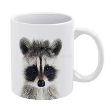 330ml para café raccoon bebê guaxinim branco caneca de café caneca de café chá da tarde copos de natal cerâmica 2024 - compre barato