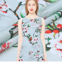 Natural 100% Mulberry Silk Crepe De Chine Fabric Printed Micro-transparent Shirt Dress Chinese Silk Fabric Wholesale Cloth Meter 2024 - buy cheap