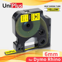 UniPlus 18052 Compatible Dymo Rhino Heat Shrink Tube Label Tape 6mm Black on Yellow Industrial Tape for Rhino Label Printer 5200 2024 - buy cheap