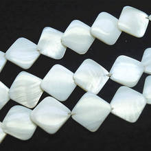 Cuentas de concha blanca con forma cuadrada para mujer, accesorios para fabricación de collares, 15x15mm, 44 Uds. 2024 - compra barato