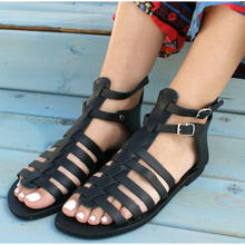 New  Gladiator Women Sandals 2020 Summer Flat Beach Shoes Ladies Open Toe Roman Sandals Black Gold Brown Sandalias Mujer 2024 - buy cheap